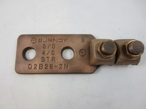 Burndy q2b28-2n copper mechanical cable lug 3/0  4/0 q2b282n for sale