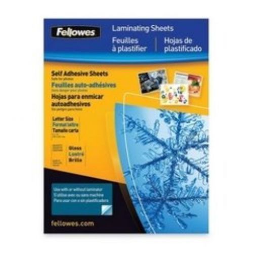 Fellowes Laminating Sheets, Self Adhesive, Letter Size, 3 Mil, 10 Pack 5221501