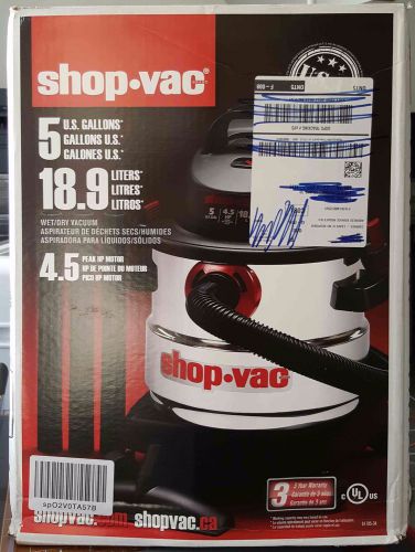 Shop-vac 5986000 5-gallon 4.5 peak hp stainless steel wet dry vacuum for sale