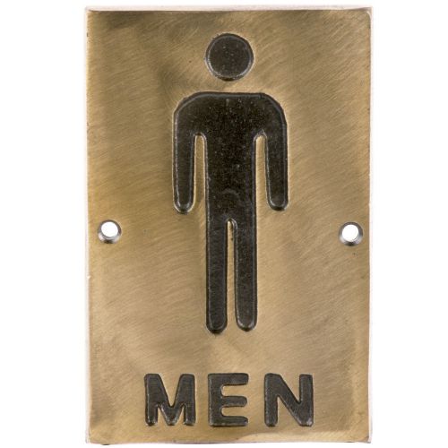 4&#034; x 6&#034; Men Restroom Sign Bronze - FAST Shipping !