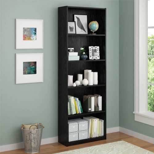 Ameriwood 5-Shelf Bookcase, Black Color