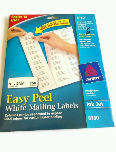 AVERY WHITE  INK JET LABELS #8160  ADDRESS LABELS 21 SHEETS