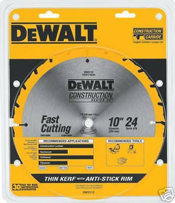 DeWalt DW3112 10&#034; 24 Teeth Thin Kerf Table Saw Blade
