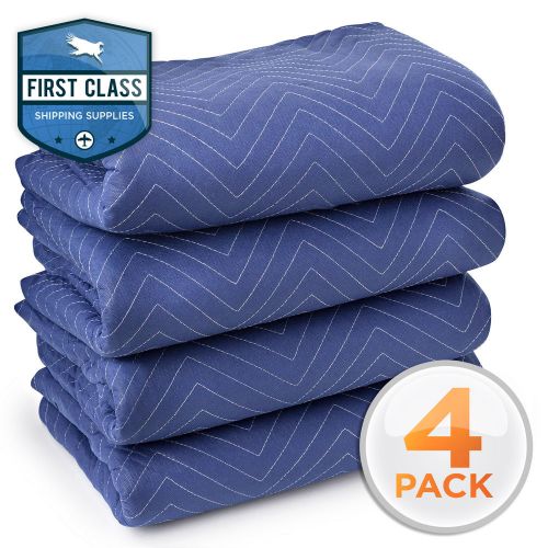 Deluxe Pro Moving Blankets Padded Furniture Pads 4 Pack 72&#034; x 80&#034;