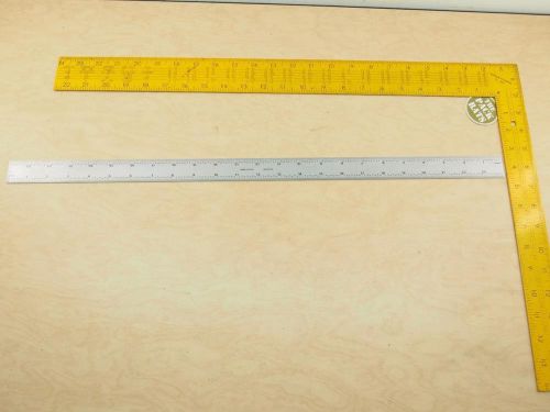 Tempered steel 24&#034; ruler, 16ths, 32nds, 64ths, 100ths, usa sheet metal drafting for sale
