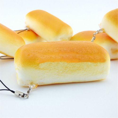 4XJumbo Squishy Bread Soft Buns Reduce Stress Bag Phone Strap Charms Slow Rising