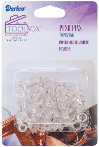 Push pins plastic 50/pkg-clear 652695426476 for sale