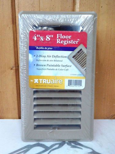 Tru Aire Floor Register ~ 8&#034; x 4&#034; ~ Paintable ~ Brown ~ New ~ Free Shipping