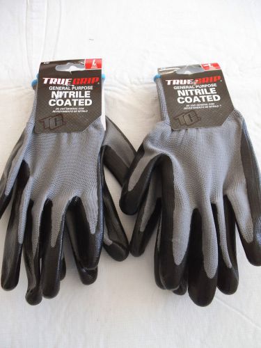 PAIR OF NEW TRUE GRIP GENERAL PURPOSE NITRILE COATED GLOVES SIZE LARGE
