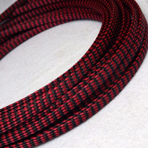 2M x 4MM Red High Densely Expandable Braided Dense PET Sleeving Cable 3 Weave