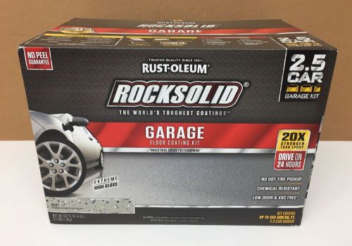 RUST-OLEUM ROCK SOLID GARAGE FLOOR COATING KIT 2.5 CAR GARAGE (Gray) 152oz NEW!