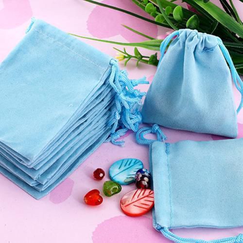 Lot 25Pcs/Set Drawstring Velvet Jewelry Packaging Gift Bags Pouches HOT Blue
