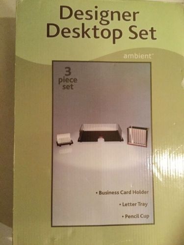 Designer Desktop Set /Ambient, Business Card Holder, Letter Tray, Pencil Cup NIB