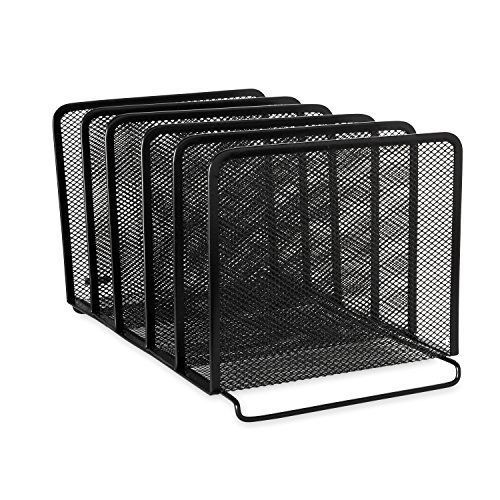 Rolodex Mesh Collection Stacking Sorter, 5-Section, Black 22141