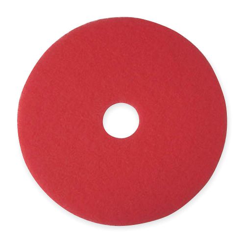 20&#034; Red Buffing and Cleaning Pad, Non-Woven Polyester Fiber, Package Quantity 5