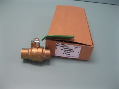 Lot (6) 1&#034; united 600# wog brass fp solder 2516 lead free ball valve f10 (2030) for sale