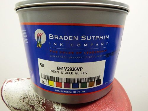 New old stock 5lb braden sutphin press stable gloss ovp overprint varnish for sale