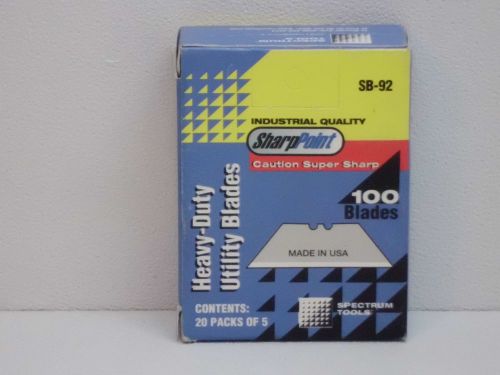 SPECTRUM TOOLS HEAVY-DUTY UTILITY BLADES 100 PACK SB-92 Made in the USA FREE S&amp;H