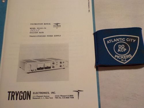 TRYGON RS160-3A SILICON RACK TRANSITIONED POWER SUPPLY INSTRUCTION MANUAL