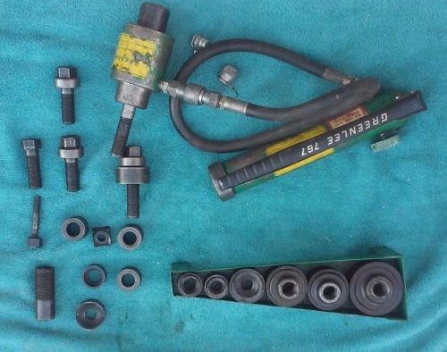 Greenlee 7647 &amp; hydraulic knockout 767 pump punch (29) piece set for sale