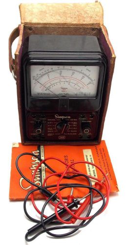 Vintage Simpson Model 260 Series 3 With Leads &amp; Manual Volt-OHM Miliammeter Used
