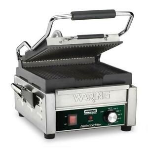 Waring Perfetto Compact Panini Grill Press 208V 9.75&#034; x 9.25&#034; Cooking Surface