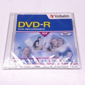 Verbatim DVD-R Blank video Discs 4x-16x 120 min 4.7 GB SEALED (J5100)