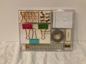 KATE SPADE - CUTE! Office Supplies Desk Set Tackle Box &#034;Whistle While You Work&#034; 