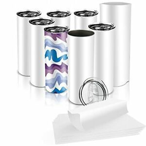 AiHeart 20oz Sublimation Blanks Straight Skinny Stainless Steel Tumblers with...