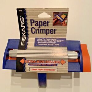 BRAND NEW~Fiskars~Paper Crimper Tool 9340~Extra Wide 6.5&#034; Rollers~Easy to use!