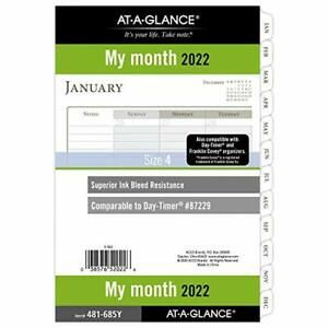2022 Monthly Planner Refill by AT-A-GLANCE, 87229 Day-Timer, 5-1/2&#034; x 8-1/2&#034; S.4