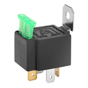 Black 4-Pin DC 12V 30A Fused Relay,Normally Open Contacts,Car Bike Boat Relay