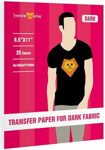 Inkjet Printable Heat Transfer Vinyl Paper, Use on Dark &amp; Light Fabrics, 10 Shee