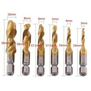 Hex Shank Hex Tap Drill Bits High Speed Steel 1/4 Inch Anti-rust Durable