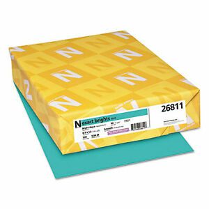 Neenah Paper Exact Brights Paper, 20lb, 8.5 X 11, Bright Aqua, 500/Ream 26811