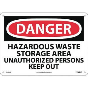 NMC D442AB Danger Hazardous Waste Storage Area Sign