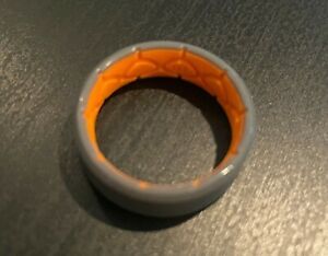 Groove Life Solid Grey Orange Ring Size 10 Silicone