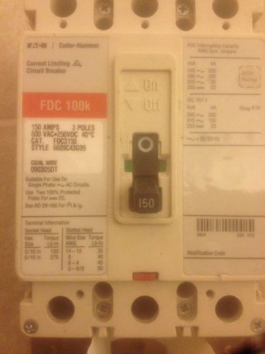 Fdc3150 - cutler hammer / eaton circuit breaker - free ups ground for sale