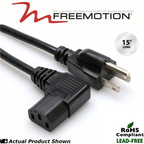 Freemotion treadmill 15&#039; extra long premium power cord (w/90° angle) for sale