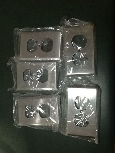 Lot Of 5 Mulberry 97101 Single Duplex Stainless Steel Outlet Plate