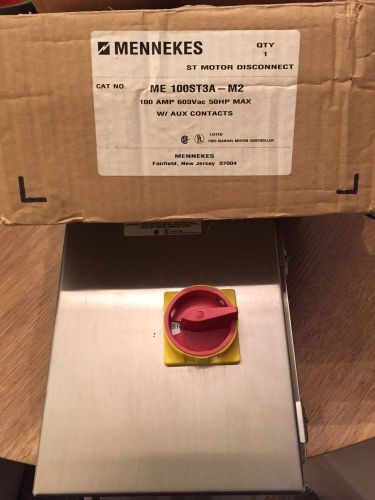 New Mennekes ME 100ST3A-M2 Motor Starter Disconnect Stainless 4x