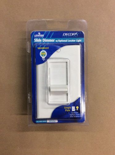 Leviton slide dimmer switch with light locator / white wall plate for sale