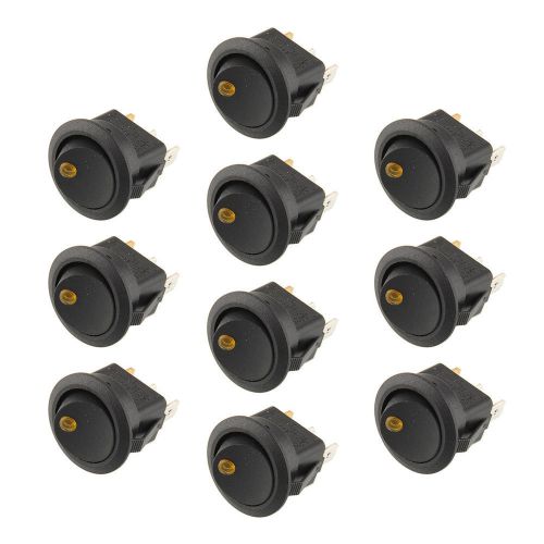 10pcs yellow led lighted dot round rocker switch 19mm on/off boat vehicle for sale