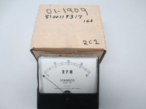 NEW STANDCO 450 0-40 RPM 4-1/2IN FACE METER D252900
