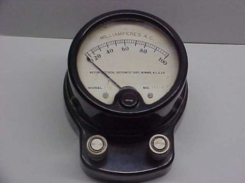 Weston Electrical Instrument Co Model 528 Brown Bakelite Milliamperes A.C. Gauge