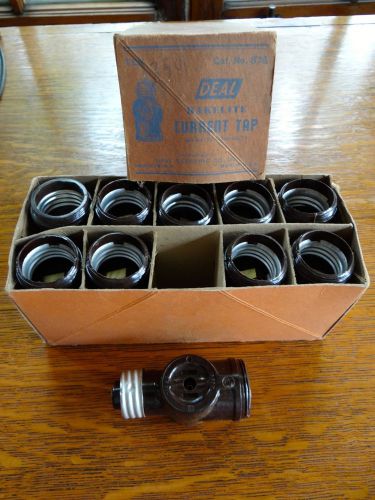 Box of 10 Bakelite Deal Current Taps Lamp Bulb Holders Receptacles Vintage NEW