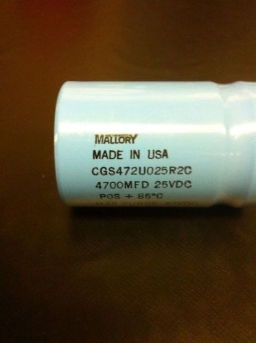 Mallory aluminum electrolytic capacitor cgs472u025r2c 4700mfd 25vdc lot of 3 for sale