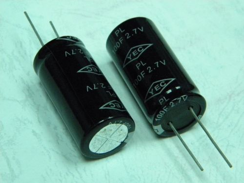 100f 2.7v farad supercap ultra capacitor x 2 pcs 500000 cycles high reliability for sale