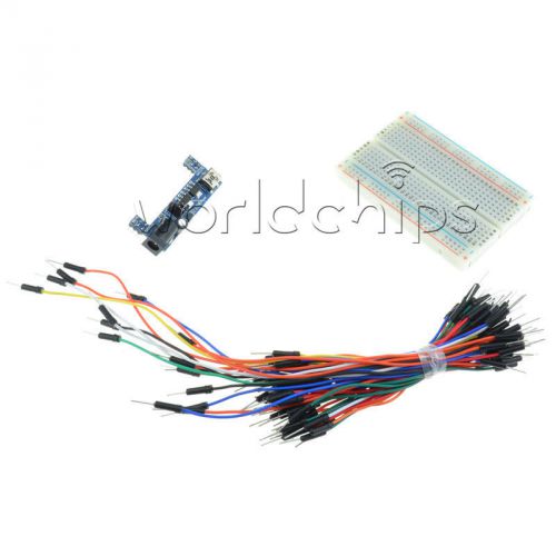 Mb102 power supply module 3.3v 5v+mb102 breadboard board 400 points+jumper cable for sale