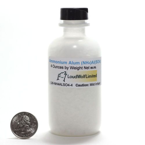 Ammonium alum (alum) 4 oz 1 /4 lb by weight plastic bottle 99% free ship usa for sale